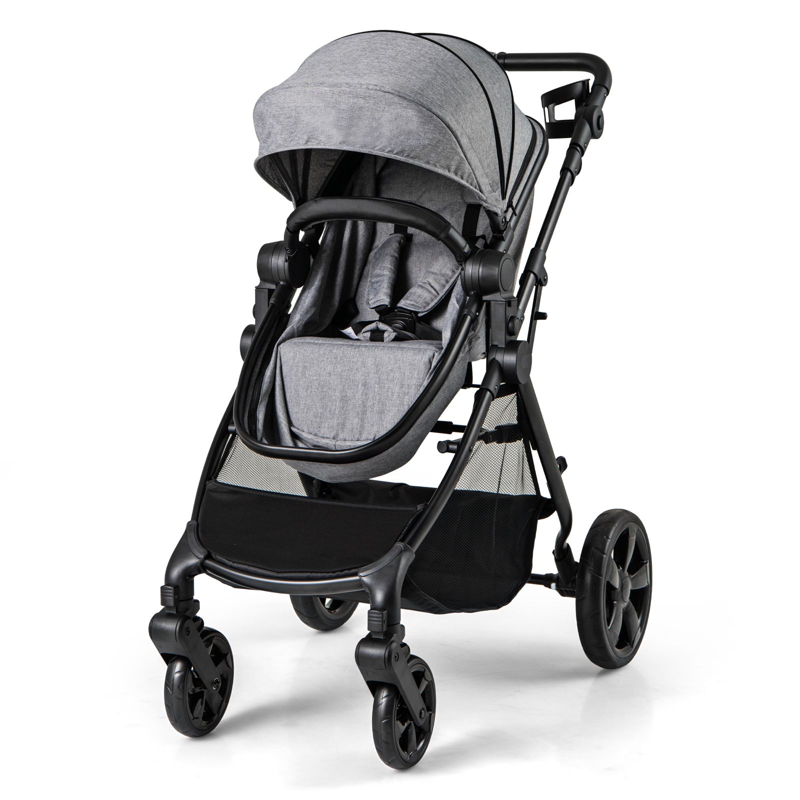2-in-1 Convertible Baby Stroller with Reversible Seat and Adjustable Canopy - Image 19