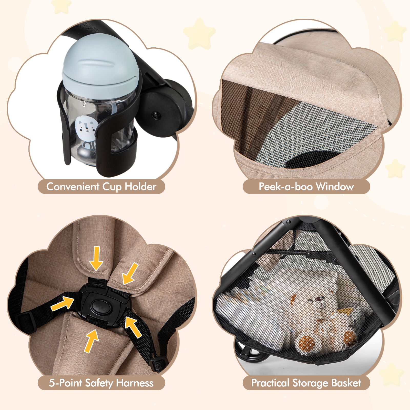 2-in-1 Convertible Baby Stroller with Reversible Seat and Adjustable Canopy - Image 20