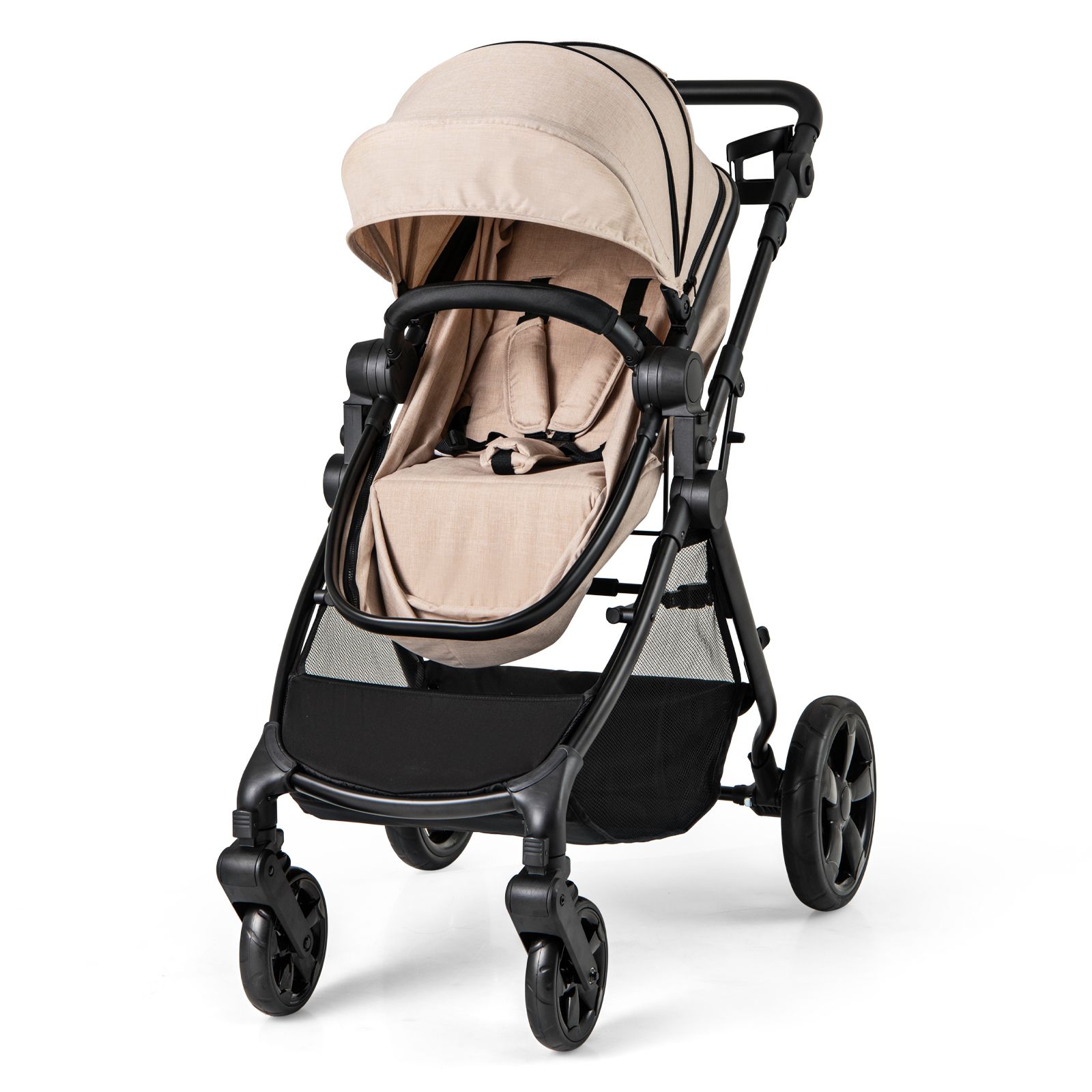 2-in-1 Convertible Baby Stroller with Reversible Seat and Adjustable Canopy - Image 28
