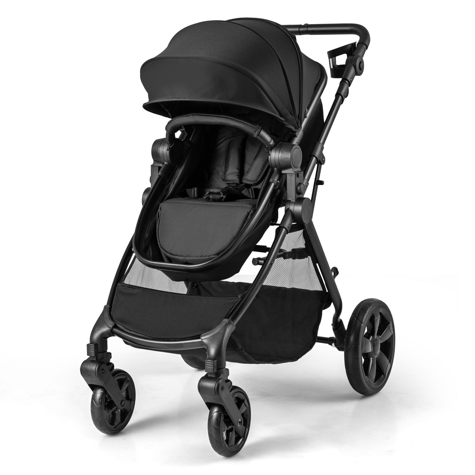 2-in-1 Convertible Baby Stroller with Reversible Seat and Adjustable Canopy - Image 37