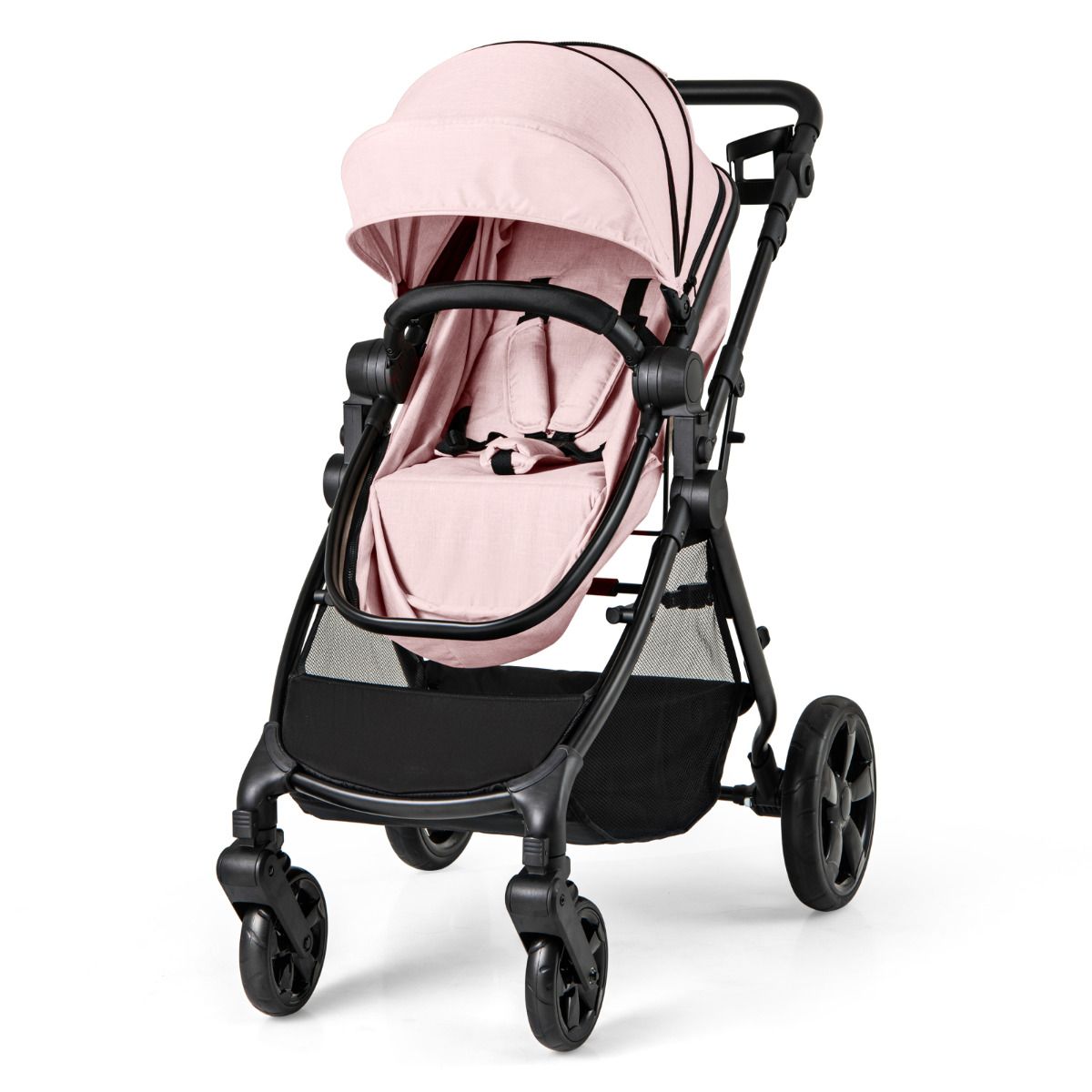 2-in-1 Convertible Baby Stroller with Reversible Seat and Adjustable Canopy - Image 10