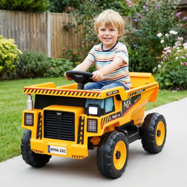 24V 4-Wheeler Construction Electric Vehicle with Dump Bed and Remote Control