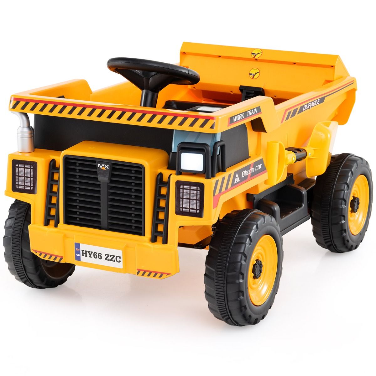 24V 4-Wheeler Construction Electric Vehicle with Dump Bed and Remote Control - Image 3