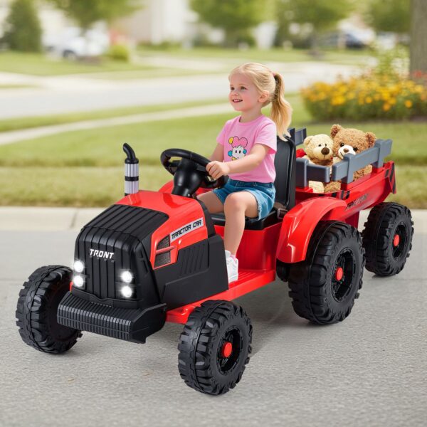 24V Ride On Tractor with Detachable Trailer for Kids