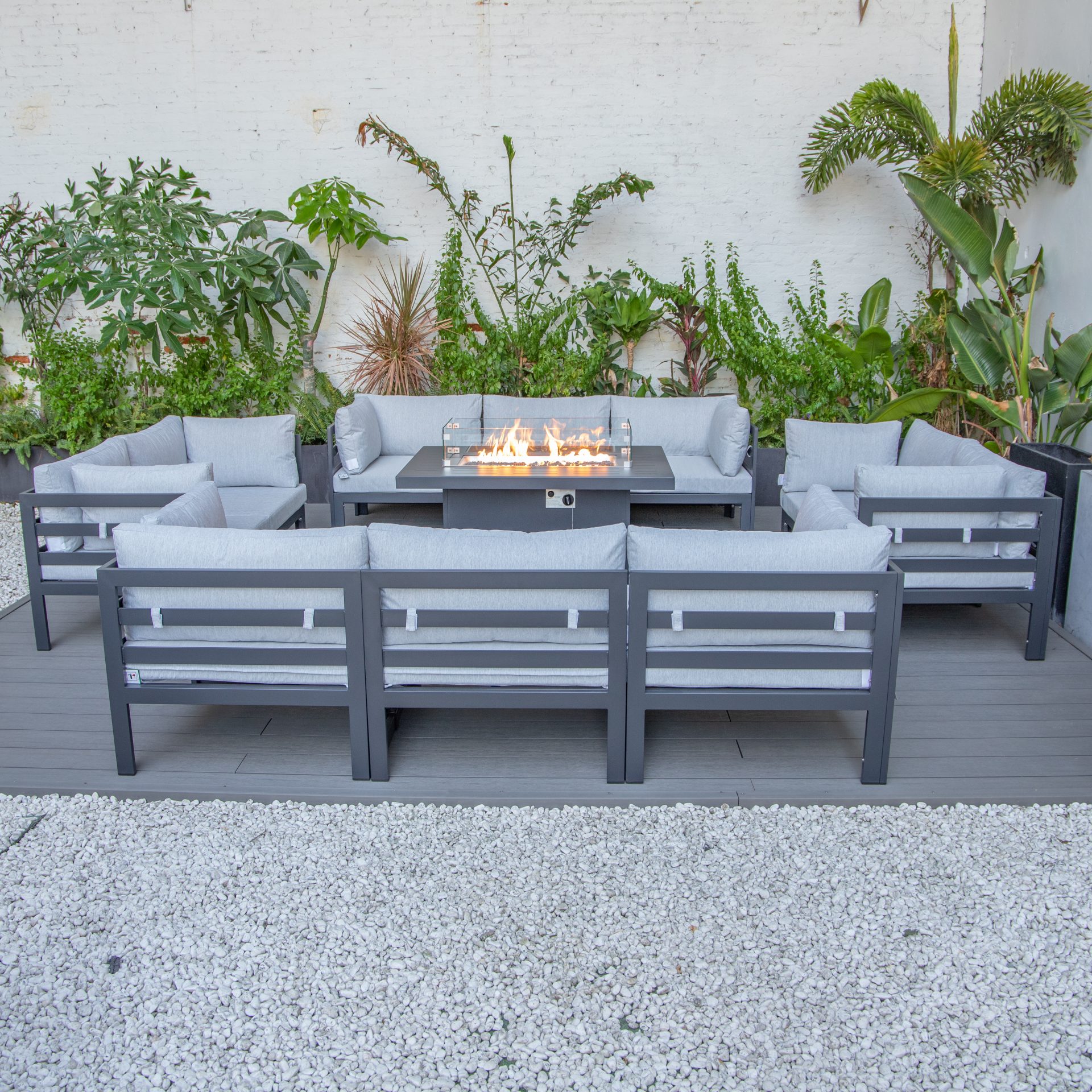 Cheltenham Aluminium 10 Seater Sofa Set With Fire Pit