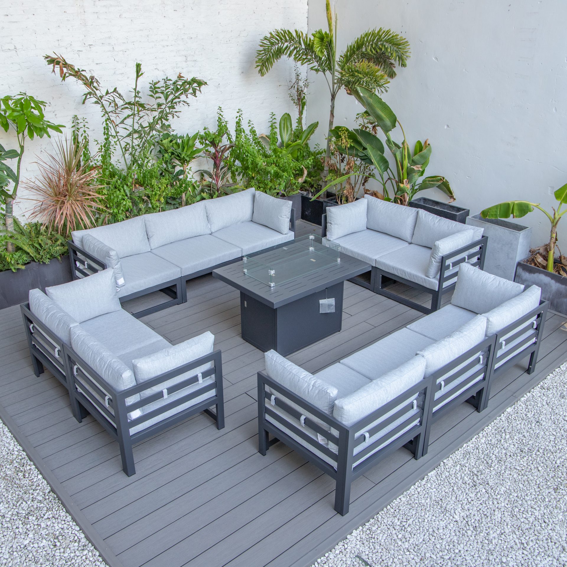 Cheltenham Aluminium 10 Seater Sofa Set With Fire Pit - Image 4