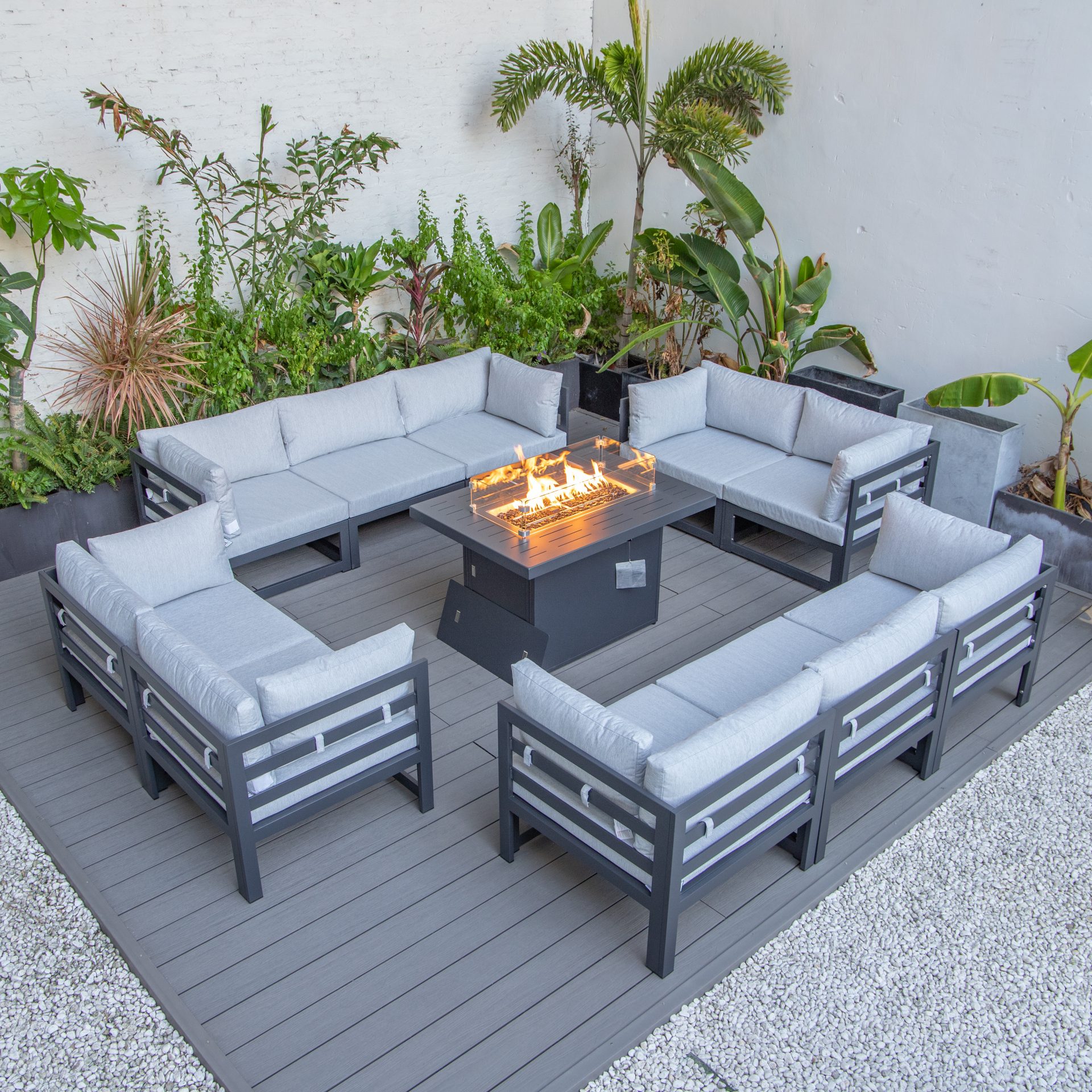 Cheltenham Aluminium 10 Seater Sofa Set With Fire Pit - Image 3