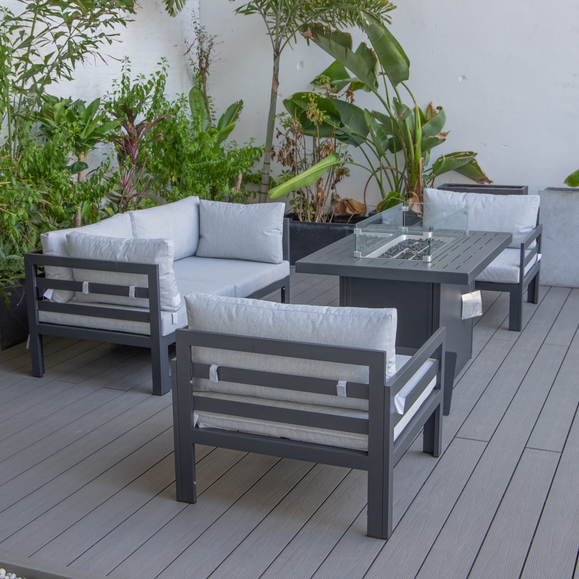 Cheltenham Aluminium 4 Seater Sofa Set With Fire Pit - Image 19
