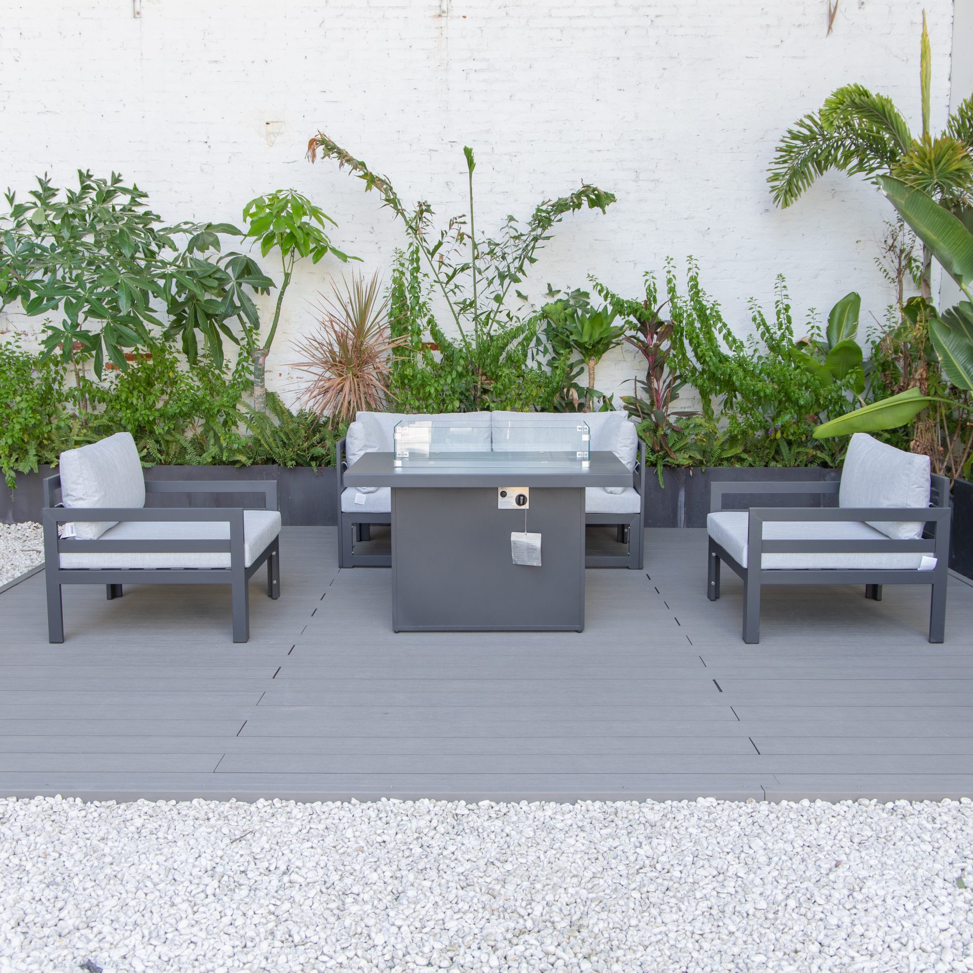 Cheltenham Aluminium 4 Seater Sofa Set With Fire Pit - Image 20
