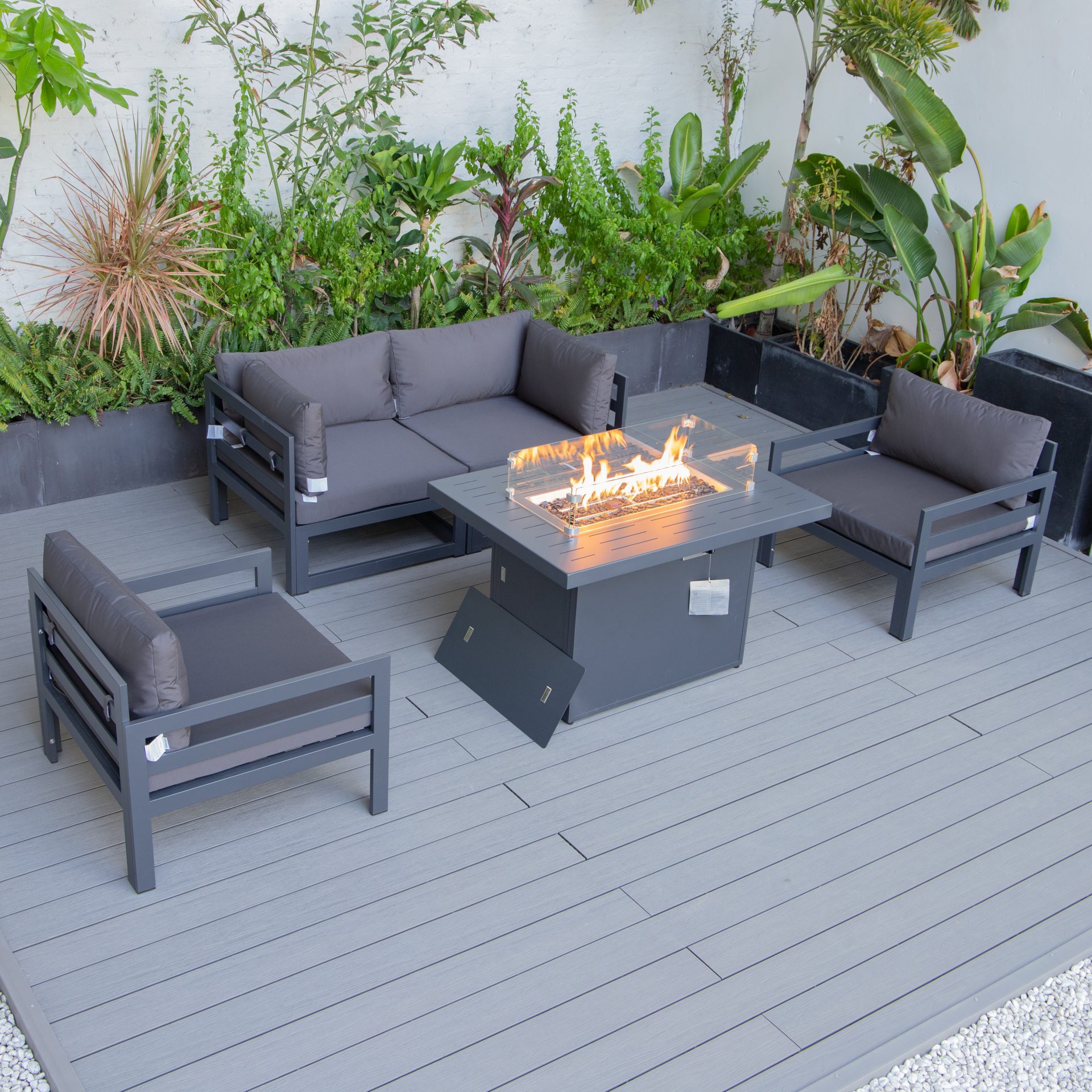 Cheltenham Aluminium 4 Seater Sofa Set With Fire Pit - Image 2