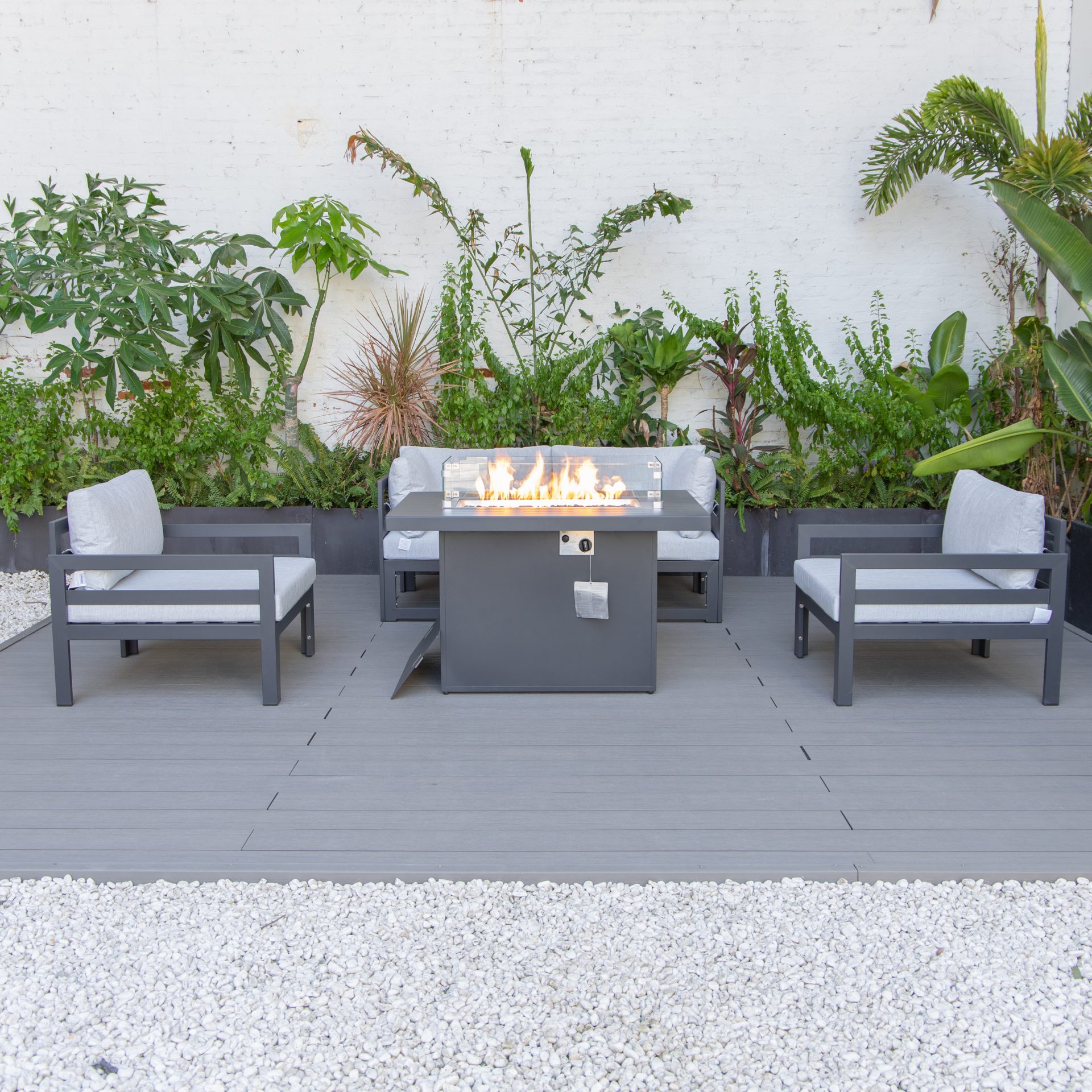 Cheltenham Aluminium 4 Seater Sofa Set With Fire Pit - Image 21