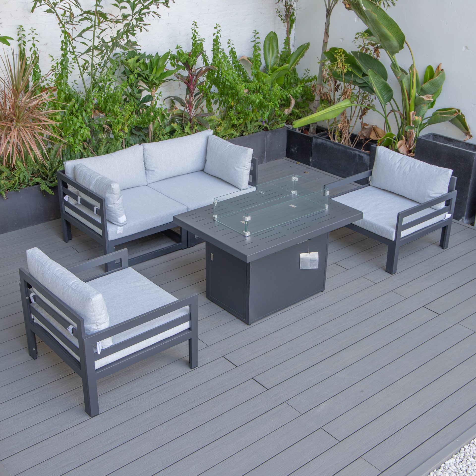Cheltenham Aluminium 4 Seater Sofa Set With Fire Pit - Image 22