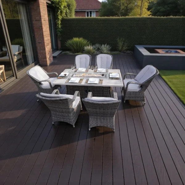 Oxford 6 Seater Dining Set With Firepit