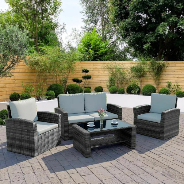 Rattan Hut 4-Seater Coffee Set